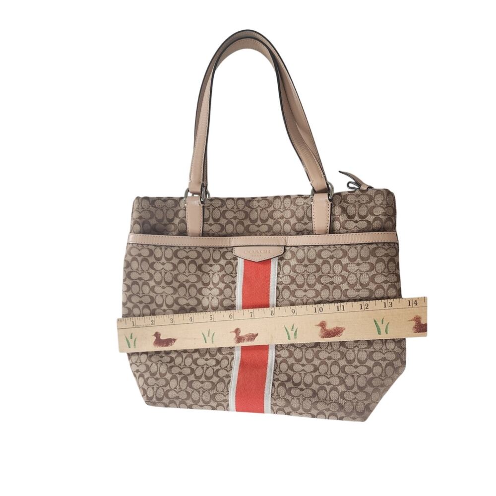 Coach Brown and Orange Signature Tote Bag - Picture 8 of 11